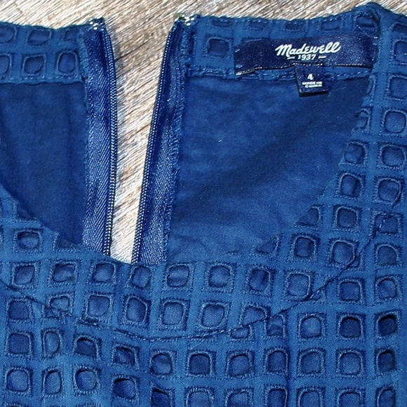 Madewell Eyelet Sun shade Navy Dress Sz 4 - Picture 5 of 7